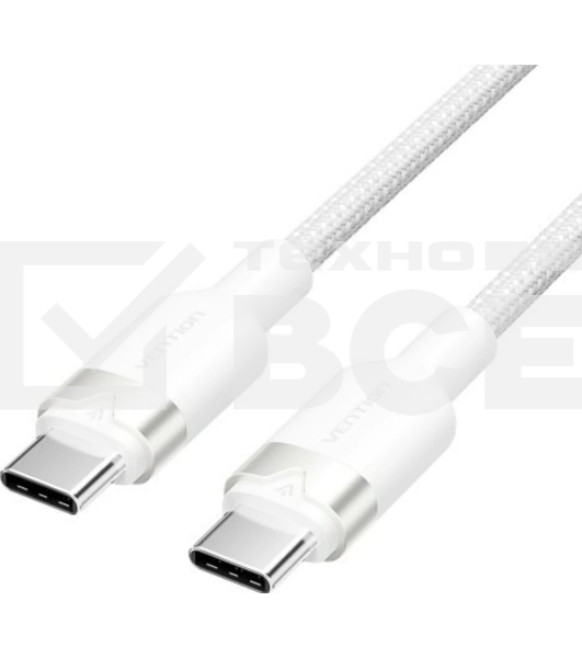Кабель Vention USB 2.0 CM/CM - 1м. Белый 3А PD60W