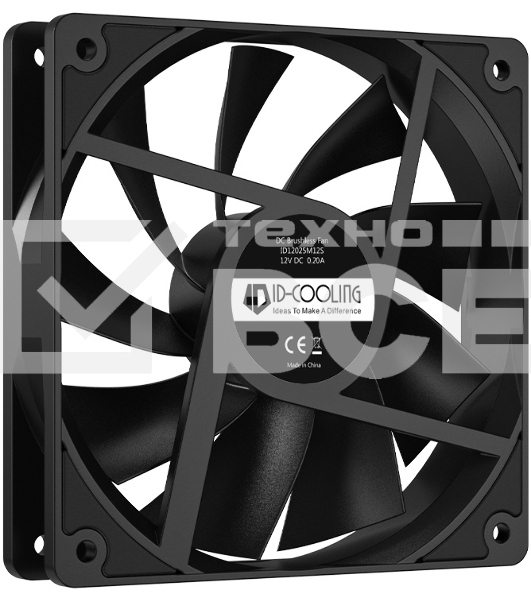 Вентилятор для корпуса ID-Cooling XF-120-K черный, 120 мм, 1800 об/мин, 35.2 дБ, 4 pin