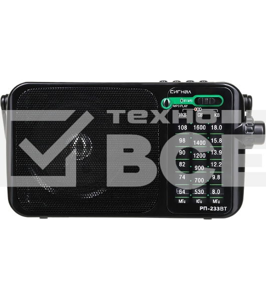 Радиоприемник портативный Сигнал РП-233BT черный USB microSD
