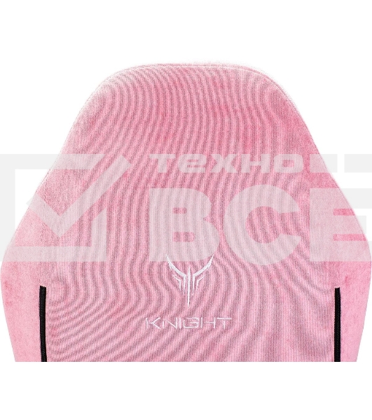 Кресло игровое Knight N1 Fabric розовый Velvet 36 с подголов. крестовина металл