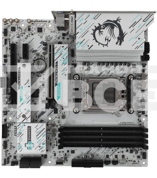 Материнская плата MSI B850M GAMING PLUS WIFI, AM5, AMD B850, 4xDDR5, 4xSATA, 2xM.2, 1xPCIe 5.0 x16, 1xPCIe 4.0 x4, 1xPCIe 3.0 x1, 1xDP, 1xHDMI, 1x5Gb LAN, Wi-Fi 7, Bluetooth 5.4, 3xUSB-C 10Gbps, 3xUSB-A 10Gbps, 3xUSB-A 5Gbps, 3x3.5 мм, 7.1, mATX