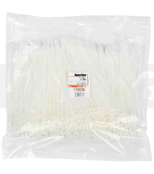 Стяжка нейлоновая неоткрывающаяся Hyperline GT-200IC, безгалогенная (halogen free), 200x3.6 мм, (100 шт)