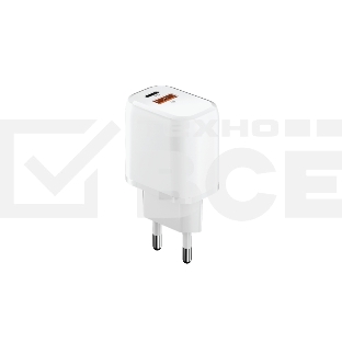 Сетевое зарядное устройство OLMIO Type-C+USB, 20W, 3A, QuickCharge3.0, PowerDelivery, белое