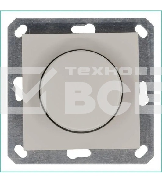 Светорегулятор Jasmart поворотно-нажимной (диммер) LED 30-400Вт 1gang 2way механизм тауп