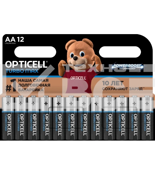 Батарея Opticell Turbo MAX LR6 AA (12шт) блистер