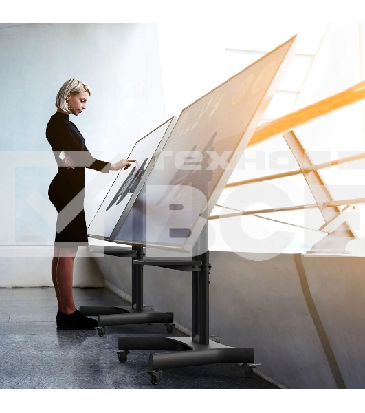 Стойка для телевизора с кронштейном ONKRON 32'-70', мобильная, черная TS1350