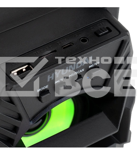 Колонка портативная Hyundai H-PS1000 черный 9 Вт 1.0 BT/USB 10м 500mAh