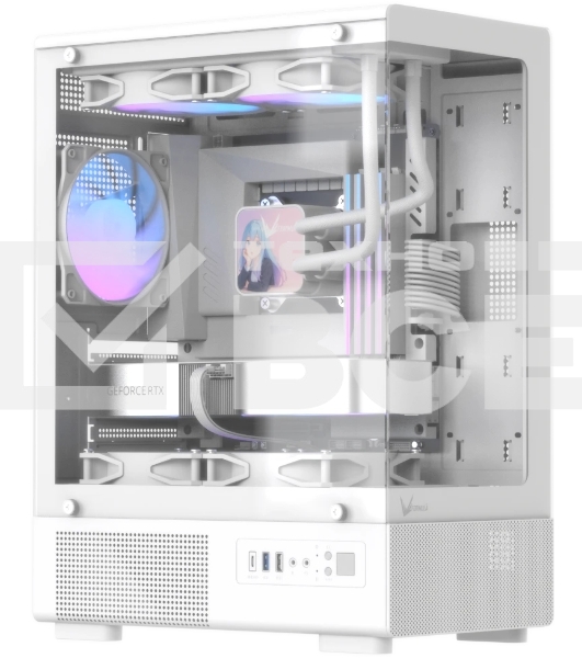 Корпус Formula Crystal Z1CM v2 белый без БП mATX 5x120мм 1xUSB3.0 audio bott PSU