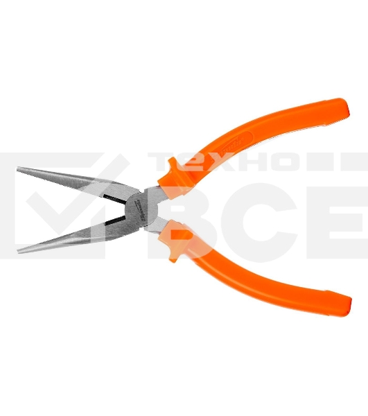 Длинногубцы Sparta Classic, 180 мм, прямые шлифованные, пластмассовые рукоятки