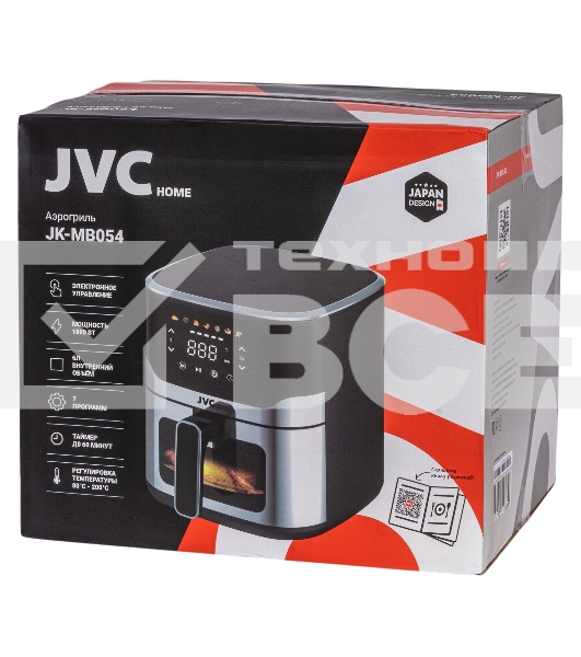 Аэрогриль JVC JK-MB054 черный, 1800 Вт, 6 л, сенсор, 7 программ