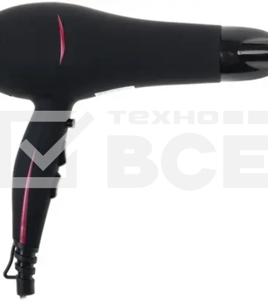 Фен Василиса ФН6-2200 черный/малиновый, 2200 Вт, ионизация