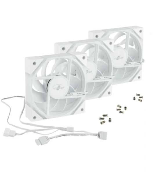 Вентилятор для корпуса Eurocase EU-FN120ARGB_12 WH YH1225 White,120 ARGB fan 3pin+AURA 5V3pin female and male connector with brown box,3pcs in big bro