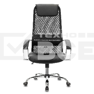 Кресло руководителя Бюрократ CH-608SL/BLACK TW-01 TW-11 черный, искусст.кожа/ткань, крестовина хром, спинка сетка