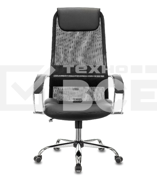 Кресло руководителя Бюрократ CH-608SL/BLACK TW-01 TW-11 черный, искусст.кожа/ткань, крестовина хром, спинка сетка