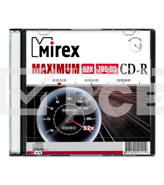 Диск CD-R Mirex 700 Mb, 52х, Maximum, Slim Case (1), (1/200)