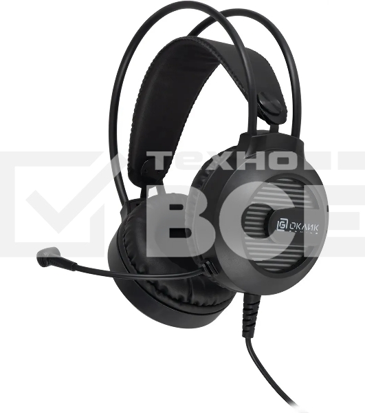 Наушники с микрофоном Оклик HS-L300G Black черный 2.2м мониторные USB оголовье (1796949)