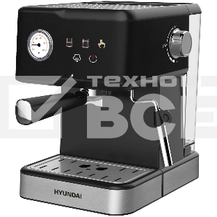 Кофеварка рожковая Hyundai HEM-4204 черный, исп. кофе - молотый, 1.5 л, 1000 Вт, 20 Бар.