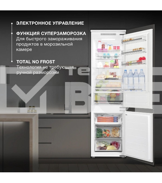 Встраиваемый холодильник Hyundai HBR 1946 2-хкамерн. белый