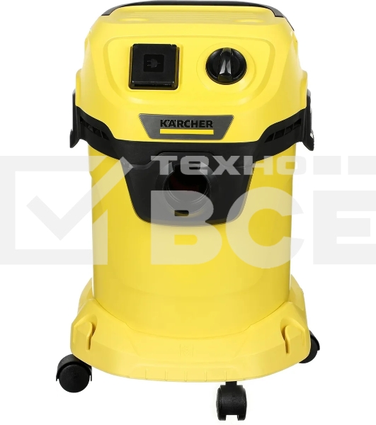 Строительный пылесос Karcher WD 3 P V-17/4/20 желтый, 1000 Вт, уборка сухая/сбор воды, пылесборник мешок/контейнер, 17 л