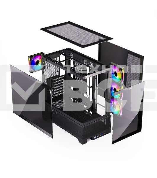 Компьютерный корпус ABR MINI PRO (1*USB 3.0, 1*USB Type-C, HD Audio, 4xRGB Fan, ATX, Micro-ATX, ITX)