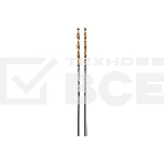 Сверло спиральное по металлу Denzel 2,5 х 95 мм Р6М5, Golden Tip, удлиненное, 2 шт., фото 1