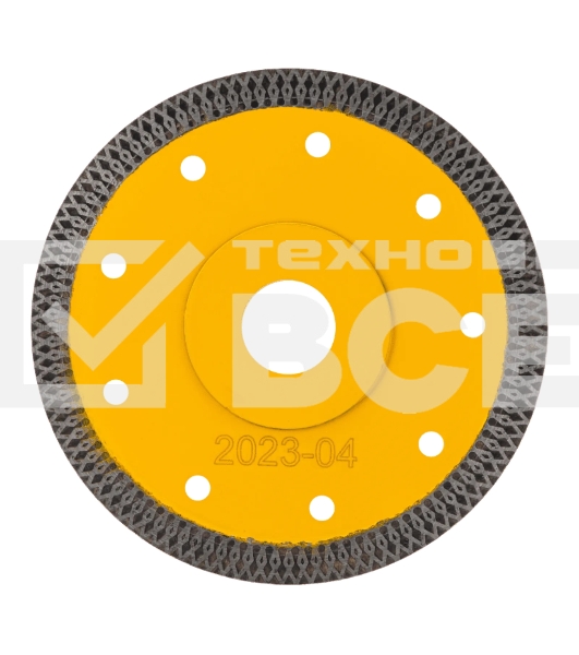Диск алмазный отрезной Denzel 125 х 22,2мм, сплошной, супертонкий, горячий пресс, сухой/мокрый рез