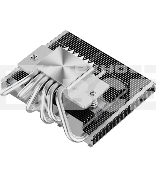 Кулер для процессора PCCooler RC600-67 (125W, 4-pin PWM, 67.5mm, Al, 4x6mm, 1x120мм, 62.5CFM, 32.5dBA, 2300RPM, S: 1851/1700/1200/115X, AM5/AM4, черный)