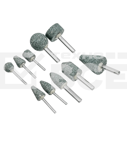 Набор шарошек Denzel абразивных для дрели (ПШМ), 63С, 10 шт.