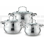 Набор посуды KELLI KL-4209 6 пред. Кастрюля с жаропрочной стекл. крышкой 2.1 л. Кастрюля с жаропрочной стекл. крышкой 3 л. Кастрюля с жаропрочной стекл. крышкой 4 л. Высококачественная нерж. сталь 18/10. 5-ти слойное капсульное дно., фото9