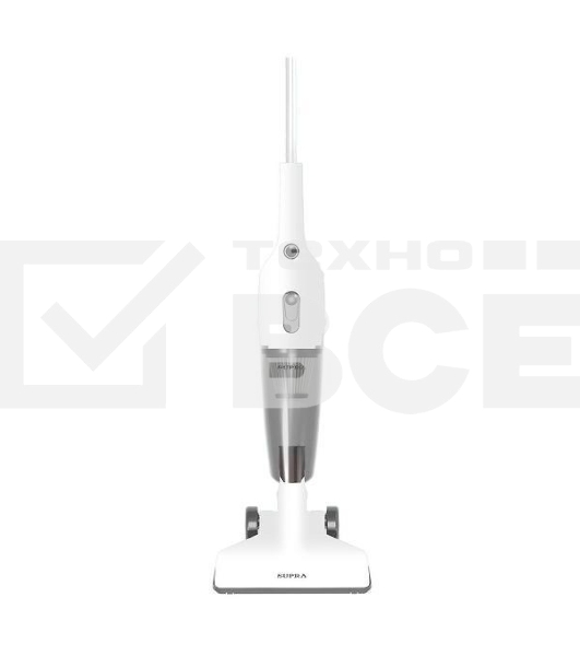 Пылесос вертикальный проводной SUPRA VCS-1044 белый, питание от сети, 650 Вт, уборка сухая, пылесборник 1 л