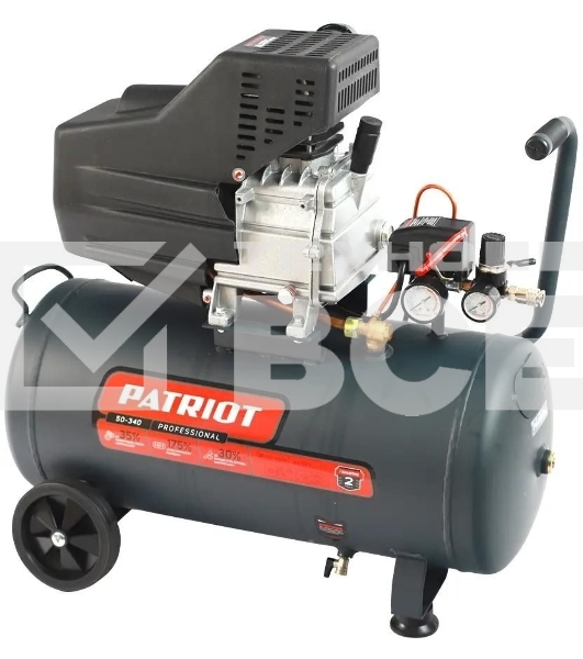 Компрессор Patriot поршневой масляный Professional 50-340, 340 л/мин, 8 бар, 2000 Вт, 50 л, быстросъемный 1/4