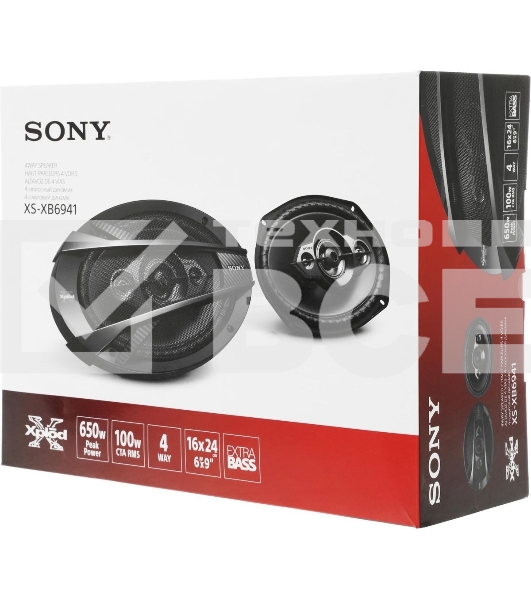 Колонки автомобильные Sony XS-XB6941 650Вт 89дБ 4Ом 16x23см (6x9дюйм) (ком.:2кол.) коаксиальные четырехполосные