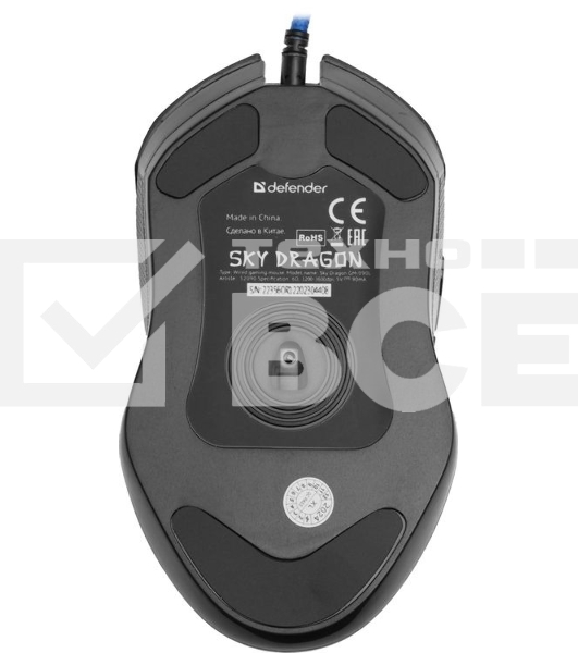 Мышь проводная Defender Sky Dragon GM-090L черный, 3200 dpi, USB, кнопки - 6