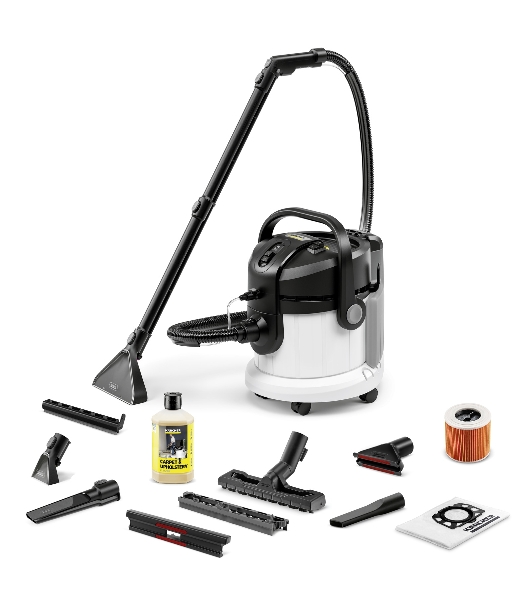 Пылесос моющий Karcher SE 4 Plus *EU белый, 400/1000 Вт, уборка влажная/сухая, пылесборник контейнер/мешок 4 л