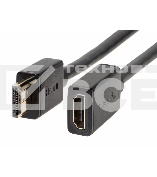 Кабель удлинительный HDMI-19M---HDMI-19F ver 2.0, 2m, TELECOM TCG235MF-2M
