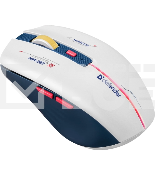 Мышь беспроводная Defender Dila MM-282 белый/синий, 1800 dpi, радиоканал, USB, кнопки - 6