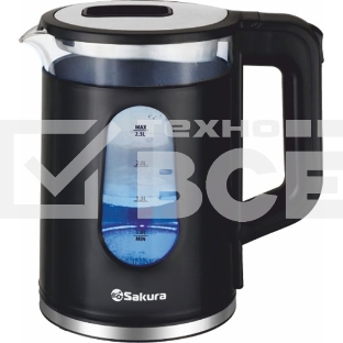 Чайник электрический Sakura SA-2735BK черный, 2,3 л., 1800 Вт