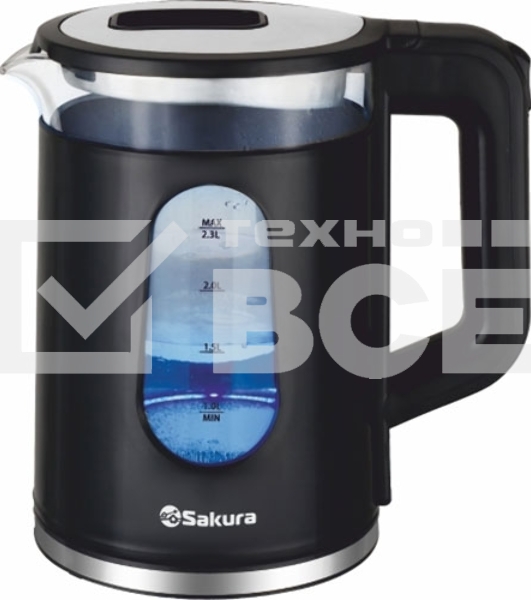 Чайник электрический Sakura SA-2735BK черный, 2,3 л., 1800 Вт