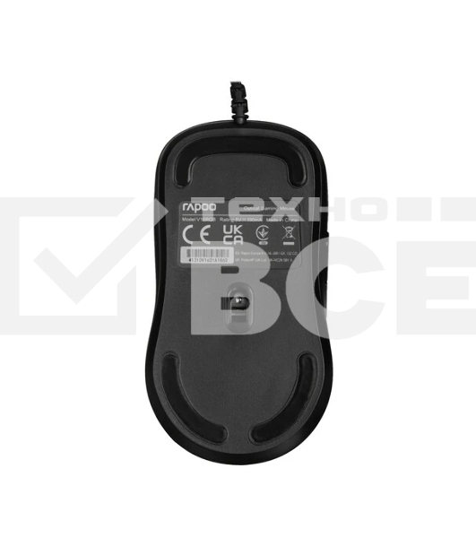 Мышь проводная Rapoo V16RGB черный, 12800 dpi, USB, кнопки - 6