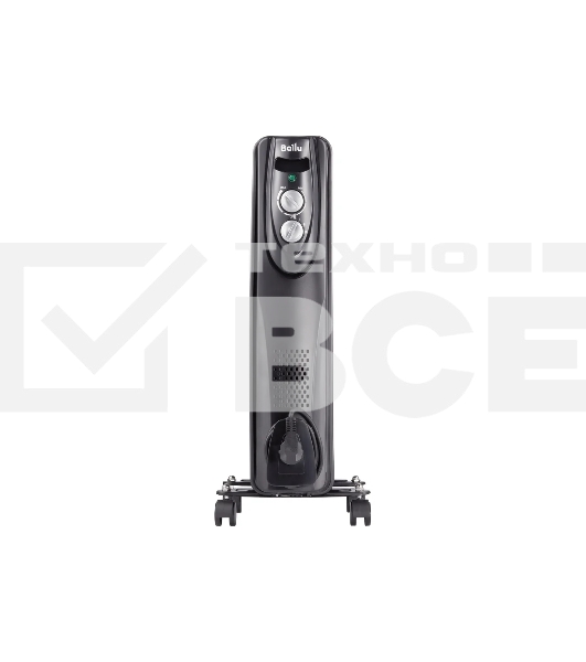 Масляный обогреватель Ballu Classic Black BOH/CL-05BRN 1000 (5 секций) черный, 1000 Вт, 15 м2, термостат