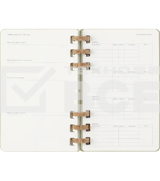 Еженедельник Moleskine ACADEMIC SPIRAL DHSPK5212AMWH3 Large 150х210мм 200 стр. кремовые страницы спираль киви