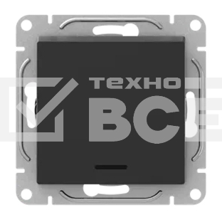 Механизм выключателя EKF UP1-SWB-14 одноклавишный, с подсветкой, черный Эпика