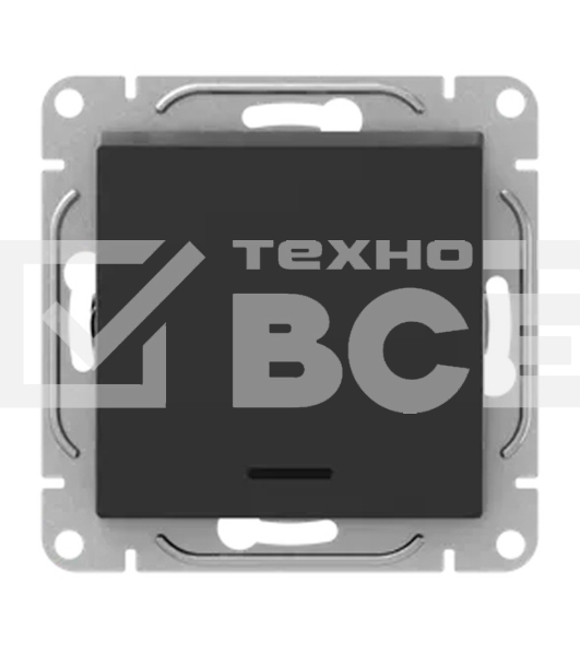 Механизм выключателя EKF UP1-SWB-14 одноклавишный, с подсветкой, черный Эпика