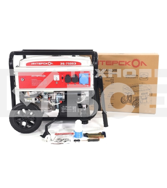 Электрогенератор бензиновый Интерскол ЭБ-7500Э, 6.5 кВт, 90 дБ, 95 кг