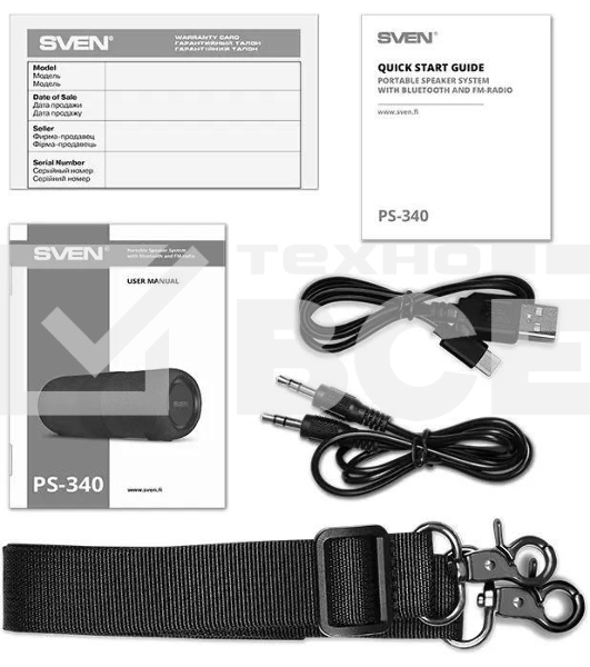 Мобильные колонки Sven PS-340 2.0 черный