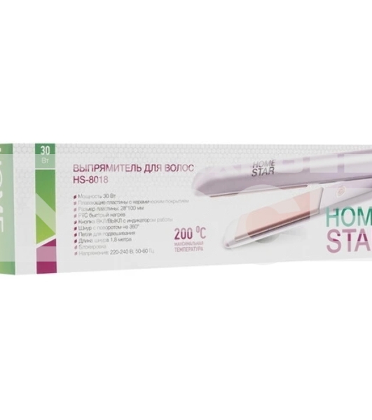 Выпрямитель для волос Homestar HS-8018 фиолетовый, 28 мм, 200 °C, 1 режим