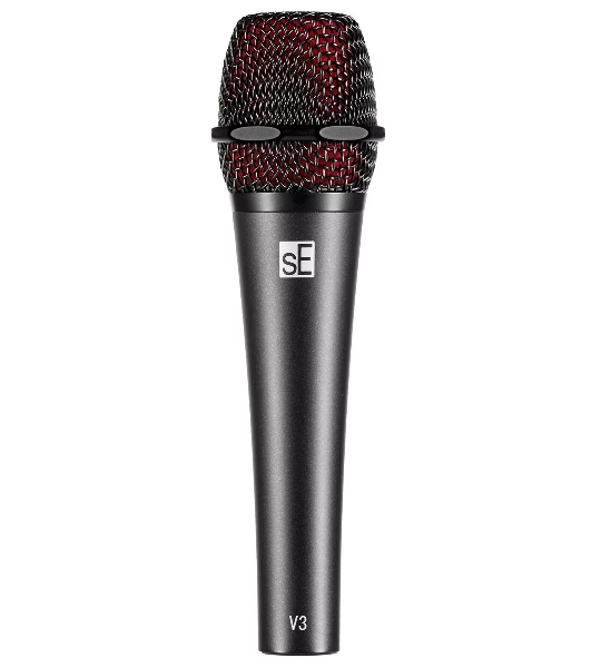 Микрофон динамический sE Electronics V3 50 Гц - 16 кГц, кардиоида, комплектация: микрофонный зажим, адаптер с резьбой, чёрная ветрозащита, транспортировочный чехол на молнии