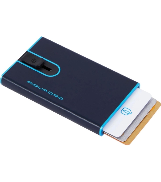 Чехол для кредитных карт Piquadro Blue Square PP4825B2BLR/BLU2, натур.кожа, темно-синий