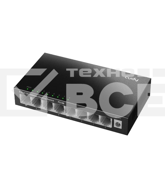 Коммутатор 8-Port 10/100 Mbps Desktop Switch, 8 10/100M RJ45 Ports, Loop Detection, Metal Case, Power Saving, Plug & Play