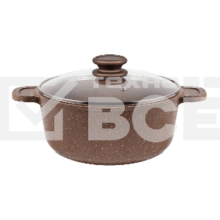 Кастрюля Maunfeld CARMEL MF22CRM01CR, 22 см, 3 л из литого алюминия со стеклянной крышкой